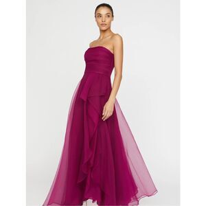 Theia Teresa Draped Dress in Sangria